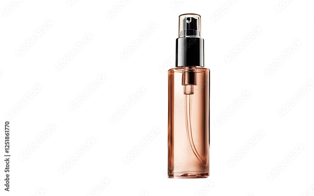 Poster a stylish travel-size face mist bottle with a fine spray nozzle on a empty plain background