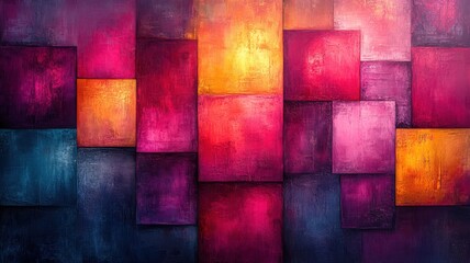 Colorful Abstract Art with Geometric Shapes and Vibrant Tones