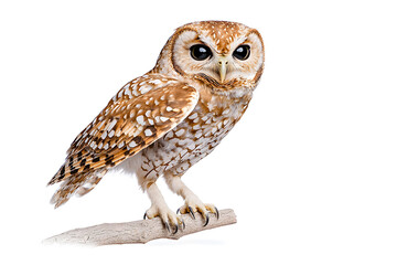 Naklejka premium Owl is sitting isolated on white background
