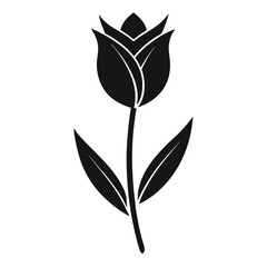 Obraz premium tulip silhouette vector illustration, white background, 