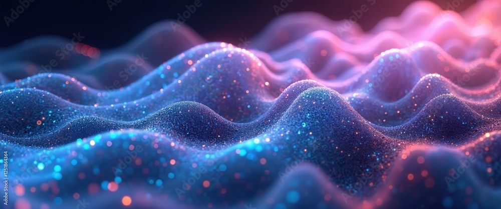 Aufkleber illustration shows flowing electric patterns with luminous colors, resembling high-tech fluid circui
