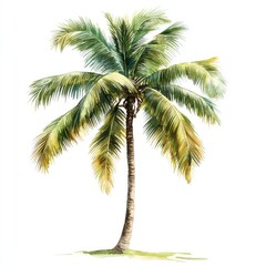 Obraz premium Coconut tree on white background
