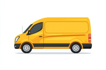Delivery Van blank mockup with copy space and space for logotype isolated on white background. Commercial Vehicle. Cargo Van. Blank Van for design. Delivery Van. Delivery Van.	