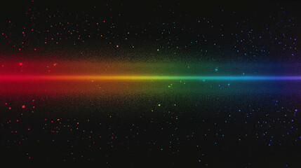 A rainbow gradient set against a black background, with dust particles scattered across the scene. The vibrant colors contrast beautifully with the dark backdrop, creating a dynamic and colorful visua