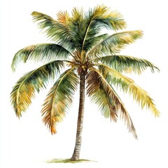 Coconut tree on white background