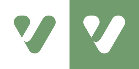V logo with modern concept vector illustration. Letter V with check mark logo icon