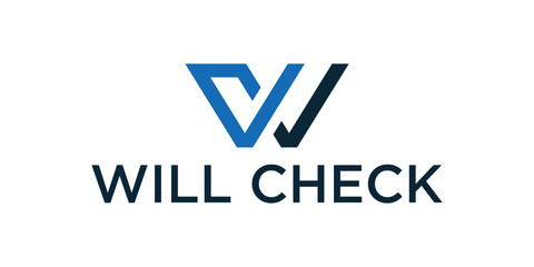 Check logo, initial W check logo, icon, symbol, vector, illustration.