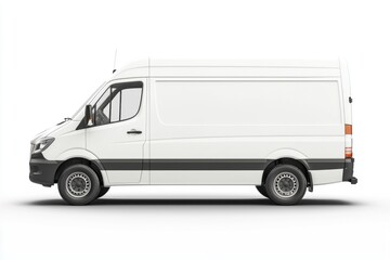 Delivery Van blank mockup with copy space and space for logotype isolated on white background. Commercial Vehicle. Cargo Van. Blank Van for design. Delivery Van. Delivery Van.	