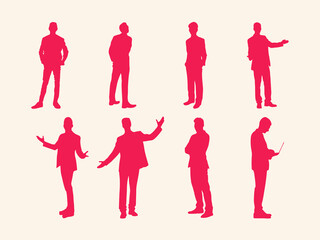 businessman silhouette vector red color