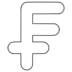 Obraz premium Swiss franc icon illustration hand drawn outline vector