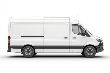 Naklejka premium Delivery Van blank mockup with copy space and space for logotype isolated on white background. Commercial Vehicle. Cargo Van. Blank Van for design. Delivery Van. Delivery Van. 