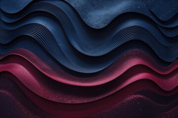 Textured Deep Indigo and Crimson Background with Radiant Wave Design and Grainy Surface