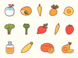 Nutritious Superfood Icons Set for Wellness Designs