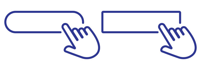 Computer mouse click cursor arrow icons. Clicking cursor set. Hand cursors click icons . flat design eps 888.