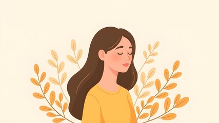 Illustration of a woman in serene meditation