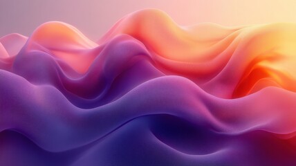 Fototapeta premium Colorful Waves of Silk Fabric Flowing in Soft Gradient Patterns