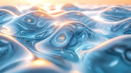 Abstract turquoise water with ripples and light reflections, creating a serene and mesmerizing visual