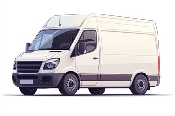 Delivery Van blank mockup with copy space and space for logotype isolated on white background. Commercial Vehicle. Cargo Van. Blank Van for design. Delivery Van. Delivery Van.	