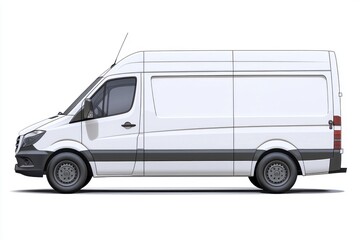 Delivery Van blank mockup with copy space and space for logotype isolated on white background. Commercial Vehicle. Cargo Van. Blank Van for design. Delivery Van. Delivery Van.	