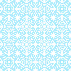 Pattern blue snowflakes. Seamless background for textiles, holiday packaging 