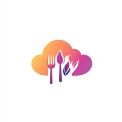 Fototapeta premium Abstract Cloud Restaurant Logo Design