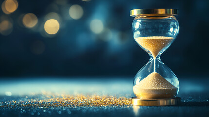 hourglass on the sand AI generative 