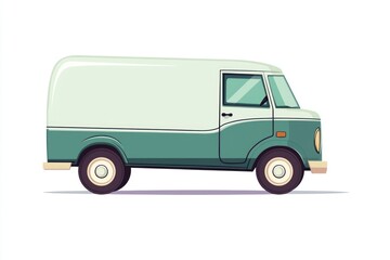 Delivery Van blank mockup with copy space and space for logotype isolated on white background. Commercial Vehicle. Cargo Van. Blank Van for design. Delivery Van. Delivery Van.	