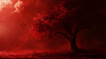 dark night in the forest AI generative 