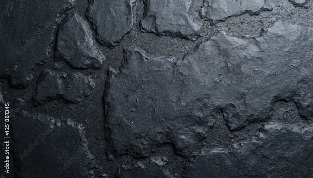 Poster dark grey black rough slate background texture. stone material features hard marble granite surface.