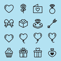 valentine icon set 
