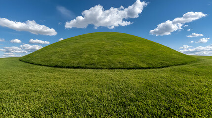 Obraz premium Green hill landscape under blue sky, nature background