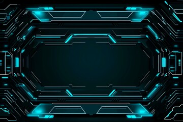 Abstract close-up of a glowing blue digital circuit board, showcasing intricate connections and technological design on a black background.
