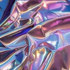 Fototapeta premium Colorful shiny foil texture illuminated by bright light in a creative setting