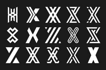 collection abstract letter x logo design. modern logotype x design with white color. vector illustration