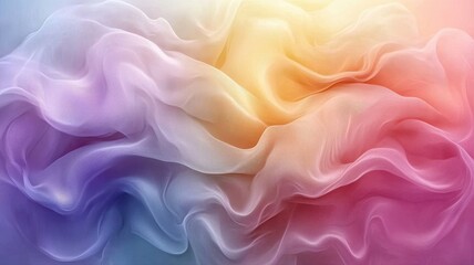 Obraz premium Soft Colorful Waves of Silk Fabric in Pastel Tones and Smooth Texture