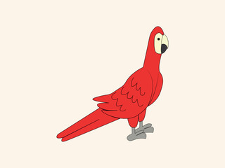 colorful parrot flat design vector illustration