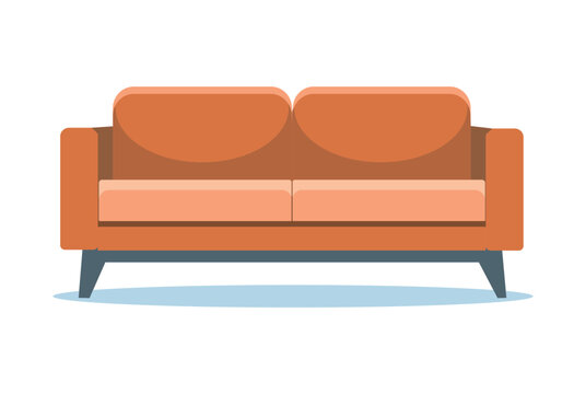 brown sofa on white background