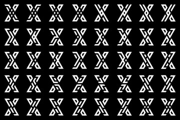 collection abstract letter x logo design. modern logotype x design with white color. vector illustration