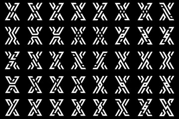 collection abstract letter x logo design. modern logotype x design with white color. vector illustration