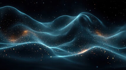 Obraz premium Ethereal Waves of Light and Color in Cosmic Space Background
