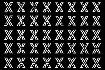 collection abstract letter x logo design. modern logotype x design with white color. vector illustration