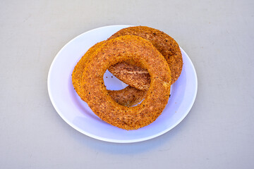 Turkish pastry product , tasty pogaca, acma . Simit, gevrek. Turkish Pastries; peynirli, patatesli, kasarli pogaca, sosili acma, dereotlu pogaca,  borek, acma, ay coregi at patisserie showcase.