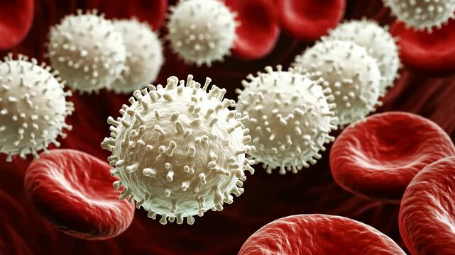White blood cell : leukocyte , immune reaction, infection prevention, cellular adaptation, protective response, biological barrier, systemic defense, health preservation, microscopic activity.