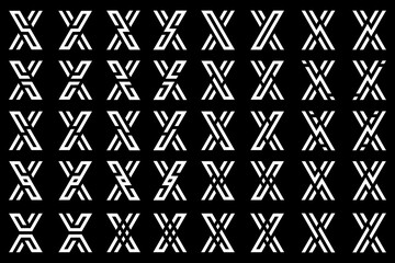 collection abstract letter x logo design. modern logotype x design with white color. vector illustration