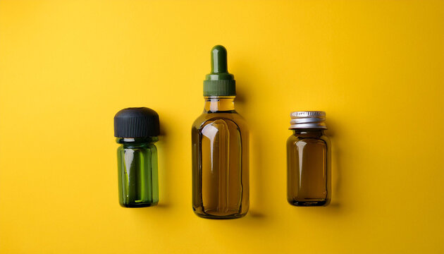 mykolaiv ukraine february 08 2021 glass bottles of pepsi on yellow background flat lay