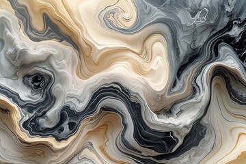 Obraz premium Elegant Gray and Cream Marble Swirls with Ethereal Organic Texture for Vintage Backgrounds and Artistic Designs