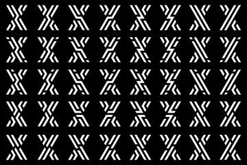 collection abstract letter x logo design. modern logotype x design with white color. vector illustration