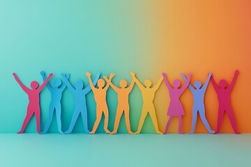 Joyful Diverse Women Silhouettes Celebrating Unity