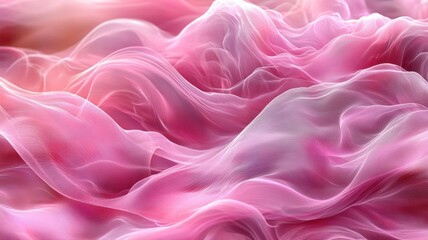 Fototapeta premium Soft Pink Fabric Waves Flowing Lightly in a Dreamy Background