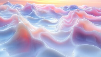 Obraz premium Abstract Soft Colorful Waves on a Calm Ocean at Sunrise or Sunset